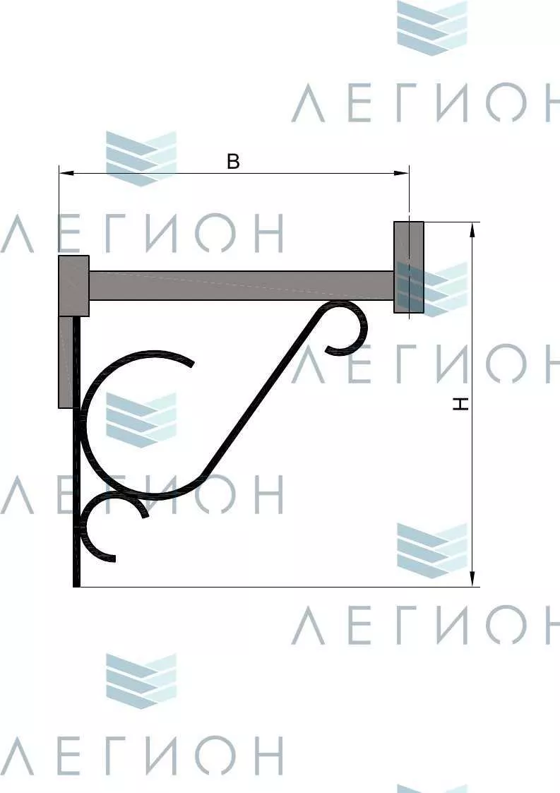 К36-0,6-0,8-12-5 кронштейн однорожковый